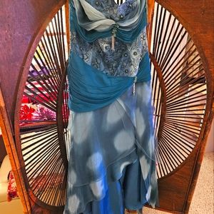 Seralina size 20 blue/green dress, floor length